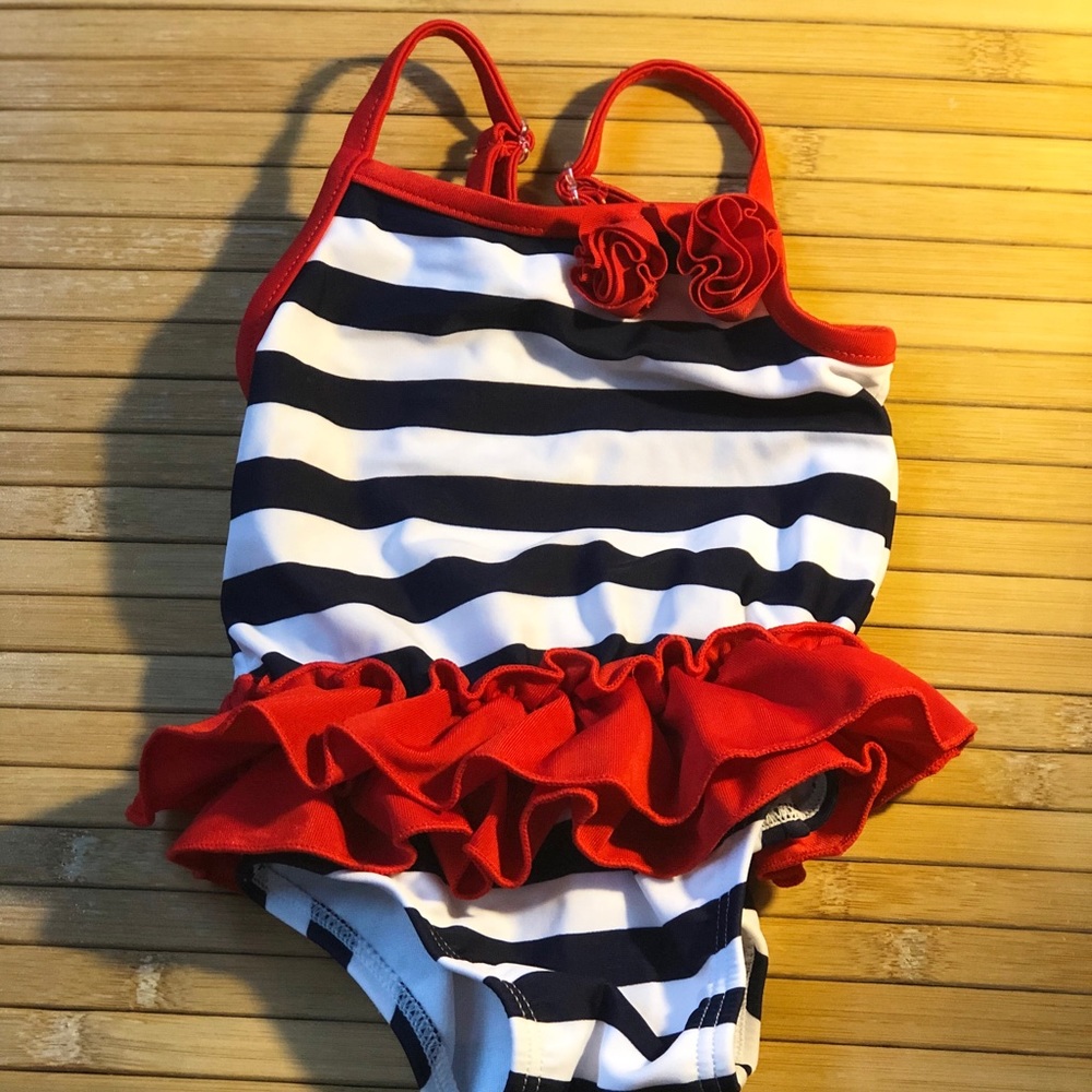 Red , white and blue swimsuit - baby girl